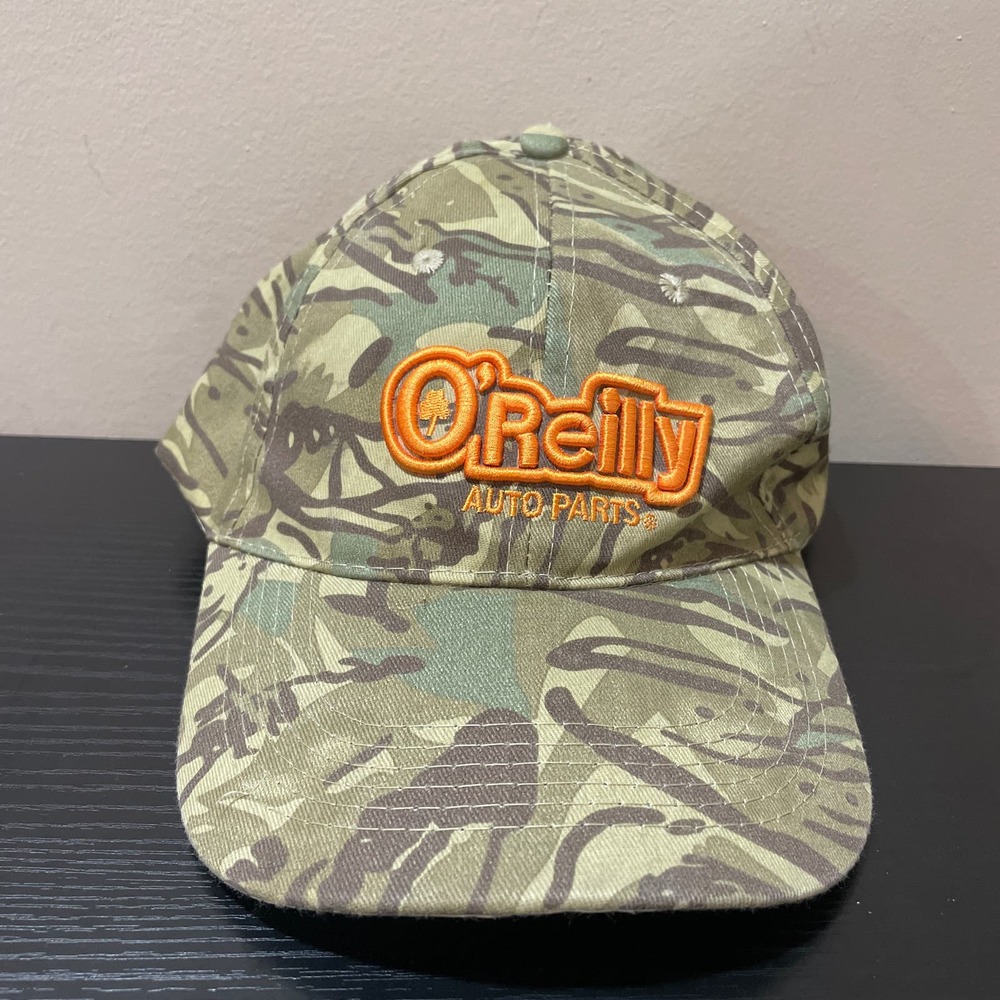 O'Reilly Auto Parts Hat Cap Adjustable Truckers Strapback Green Camouflage
